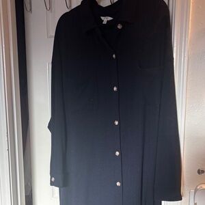 Black Button-Up Shirt Dress